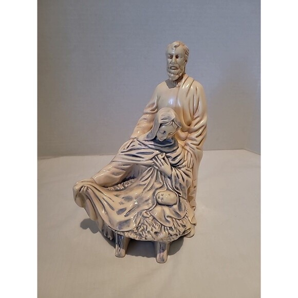 Vintage Ceramic Atlantic Mold Mary Joseph Baby Jesus Figure Statue Nativity 11” - Picture 1 of 16